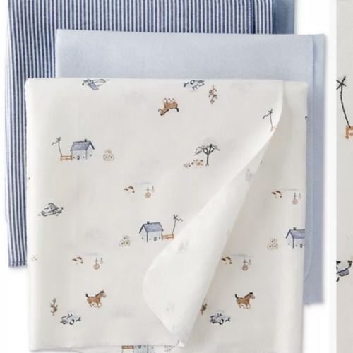 Baby Cotton Receiving Blankets, 4 Pack