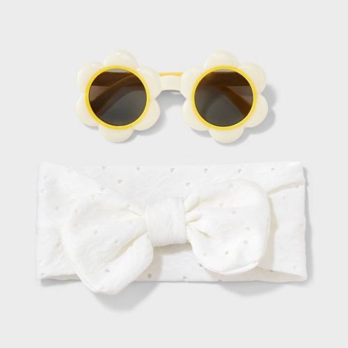 Toddler Girls' Flower Sunglasses & Headband Set - Cat & Jack™ Yellow/White