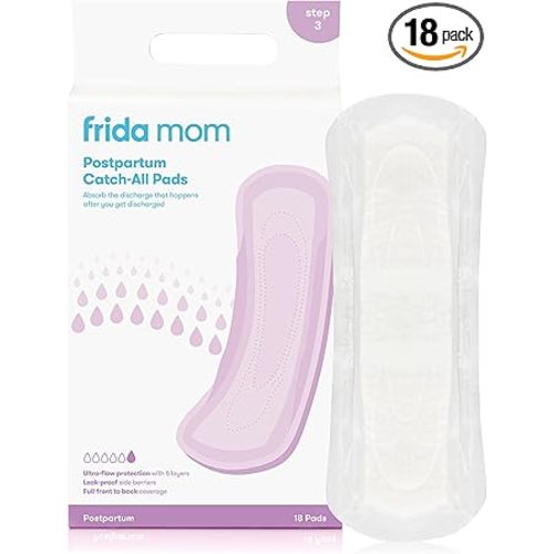 Frida Mom Postpartum Pads, Leak Proof Feminine Care Maxi Pads, 6 Layers of Protection for Maximum Absorbency (18ct)