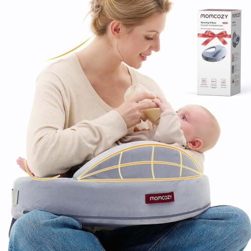 Momcozy Nursing Pillow for Mom, Ergonomic Comfort & Support - Original Plus Size Feeding Pillow Removable