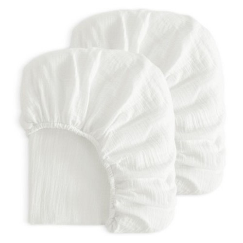 2 Pack Cotton Crib Sheets, Double-Layer Soft Fitted Sheets for Crib & Toddler Mattresses - NTBAY