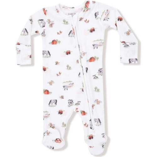 2 Way Zipper Footie, Little Farm - 6-9 month