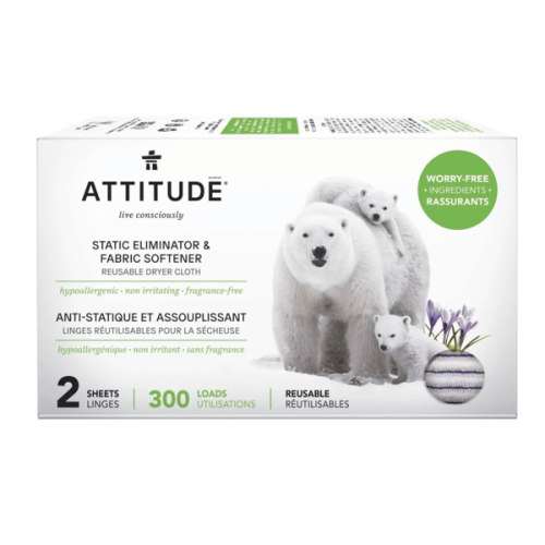 Fabric Softener Sheets - Anti-Static & Reusable - 300 Loads I ATTITUDE