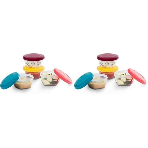 Babymoov Leak Proof Storage Bowls | BPA Free Containers with Lids, Ideal to Store Baby Food or Snacks for Toddlers, BPA Free - 4 Count (Pack of 2) (Pick Your Set Size)