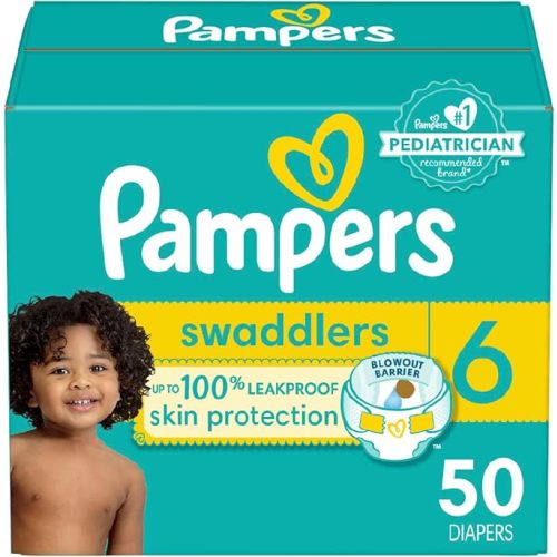 Pampers Baby Diapers - Swaddlers - Size 6, 50 Count, Ultra Absorbent Disposable Infant Diaper