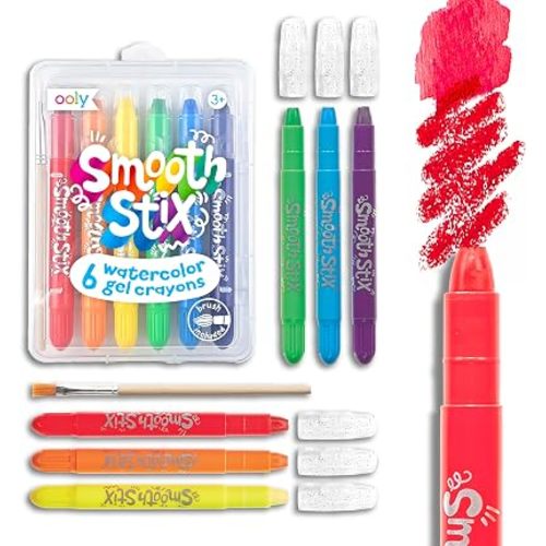 Ooly Smooth Stix Watercolor Gel Crayons, Set of 6