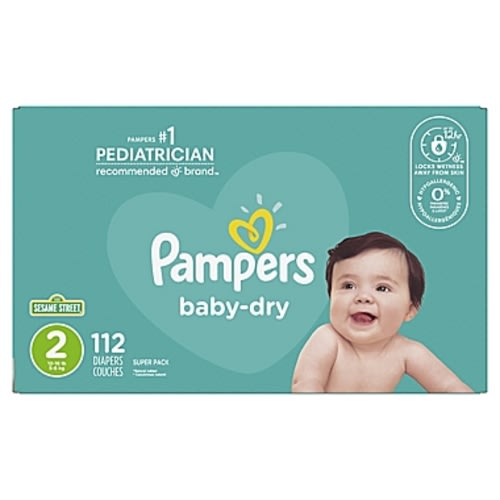 Pampers® Baby-Dry 112-Count Size 2 Disposable Super Pack Diapers