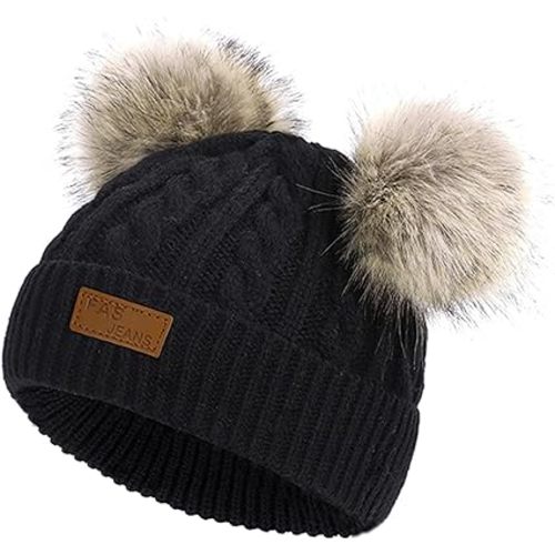 Century Star Toddler Beanie Baby Girls Winter Hat - 6-36 Months Warm Knit Pom Pom Hats for Gils Boys