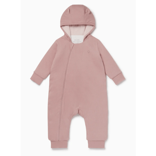 Ribbed Pramsuit Ribbed Ribbed Blush & Rose / 0 - 3 M