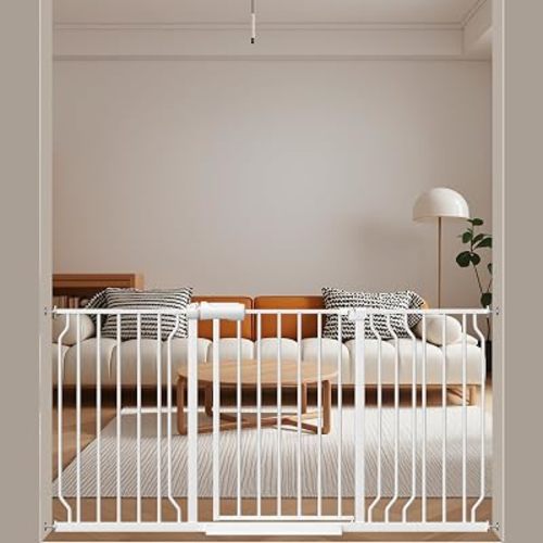ALLAIBB 52.76-62.2" Extra Wide Pressure Mounted Baby Gate 30" Tall White