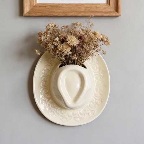 Cowboy Hat Wall Vase