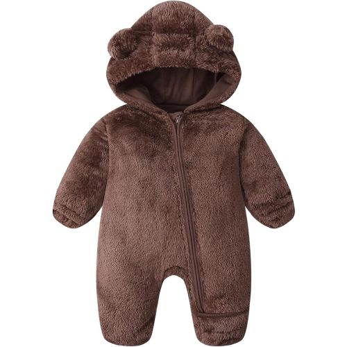 Newborn Baby Boy Snowsuit Toddler Girl Infant Fleece Winter Coat