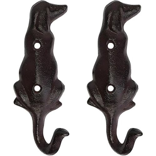 2 Pack Cast Iron Dog Hook, Dog Leash Hooks for Wall, Dog's Towel Wall Hook