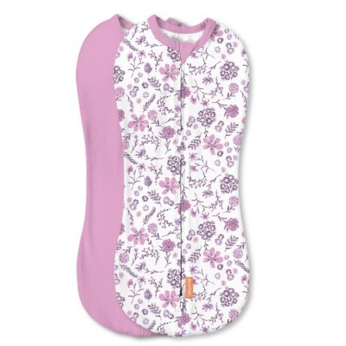 SwaddleMe Pod Zip-Up Compression Swaddle Wrap Newborn - Dainty Flowers 2pk