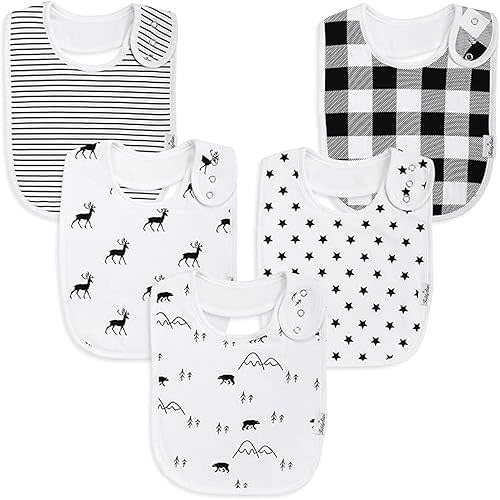 Premium Drooling Bibs or Bandana Bibs | Organic Cotton Toddler Bibs for Spit-Ups, Teething, Feeding Time