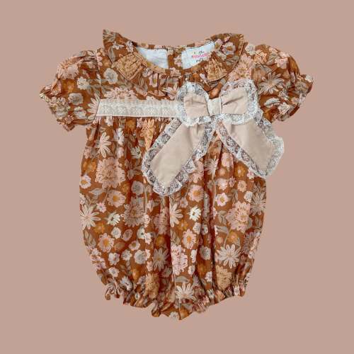 Fall Floral Lace Bow Bubble