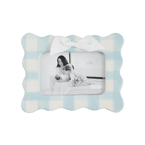 Mud Pie Horizontal Blue Bow Frame; 9" x 7"
