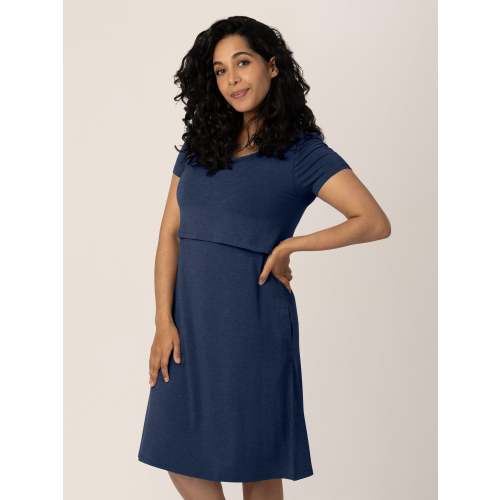 Eleanora Bamboo Maternity & Nursing Dress | Aqua Mist - Kindred Bravely