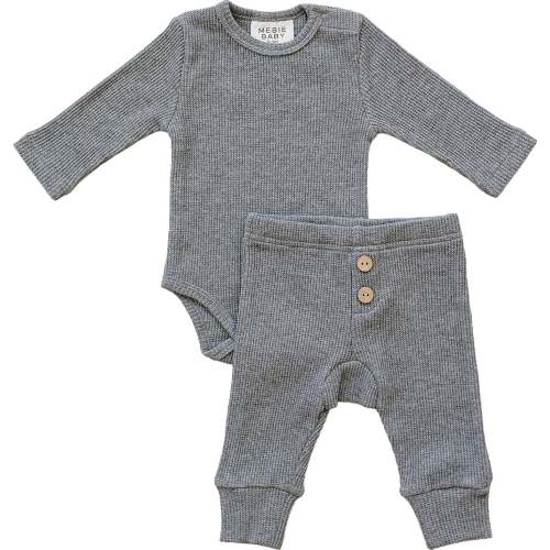 Charcoal Bodysuit Waffle Set