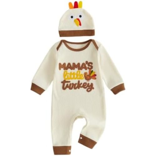 Infant Boy Thanksgiving Romper Hat