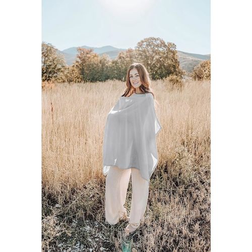 Konssy Muslin Nursing Cover for Baby Breastfeeding, Breathable 100% Cotton Breastfeeding Cover with Rigid Hoop for Mother Nursing Apron, Multi-use Carseat Canopy (Grey)