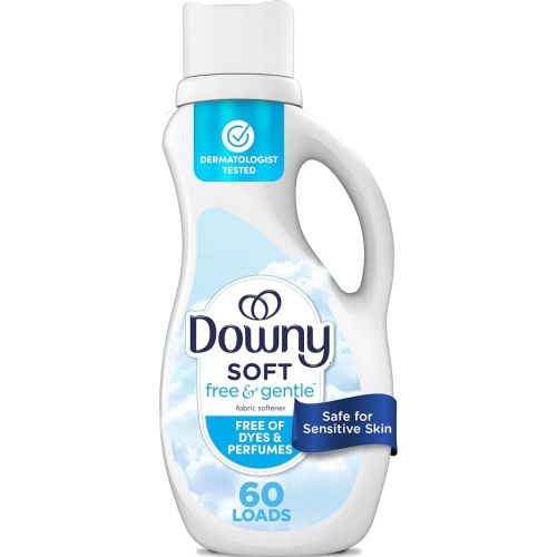 Downy Free & Gentle Liquid Fabric Softener, 44 fl oz, 60 Loads, Hypoallergenic, Sensitive Skin Friendly Fabric Conditioner Liquid