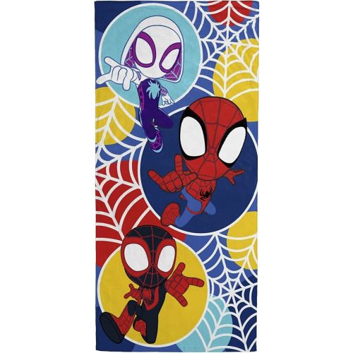 Jay Franco Marvel Spidey & His Amazing Friends Bath Pool Beach Towel - Kids Super Soft & Absorbent 100% Cotton Towel with Ghost Spider and Miles Morales, Measures 28 x 58