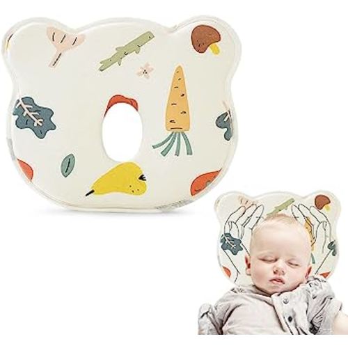 AMOCHY Baby Pillows for Sleeping, Flat Head Baby Pillow with_Prevent Flat Head Syndrome, Baby Head Pillow, Baby Pillow to Prevent Flat| Head Support Soft & |Comfortable (Carrot)