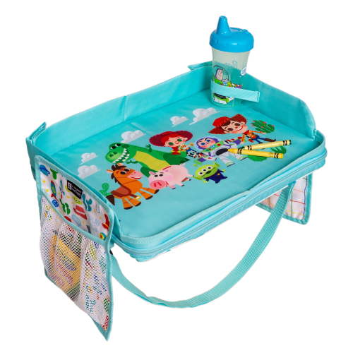 J.L. Childress Disney Baby 3-in-1 Travel Tray, iPad Tablet Holder, and Car Seat Lap Tray for kids 3 and up, Toy Story (Blue)