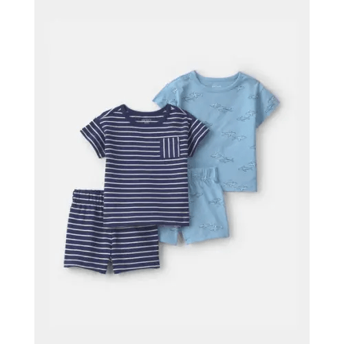 Baby Boy 4-Piece Shark Top & Short Set - Blue | Carter's