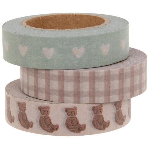 Teddy Bear & Gingham Washi Tape