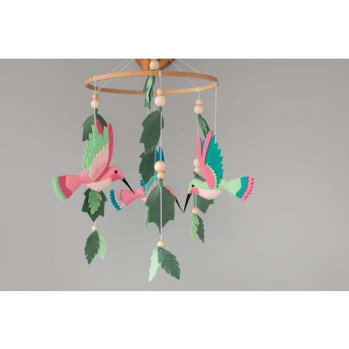 Felt Hummingbird Baby Mobile: Tropical Nursery Decor