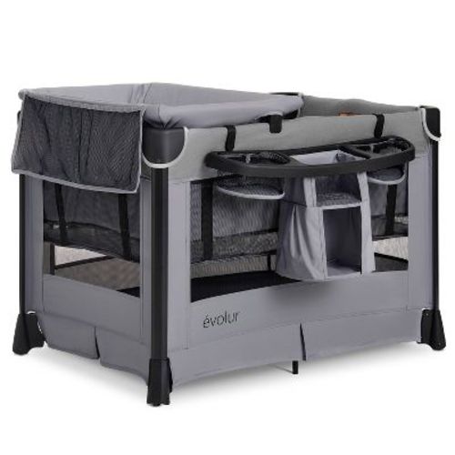 Evolur Cozy Cove Deluxe Playard - Gray
