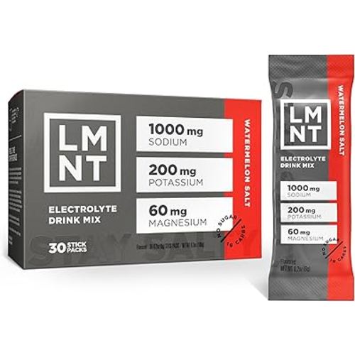 LMNT Zero Sugar Electrolytes - Watermelon Salt | Drink Mix | 30-Count
