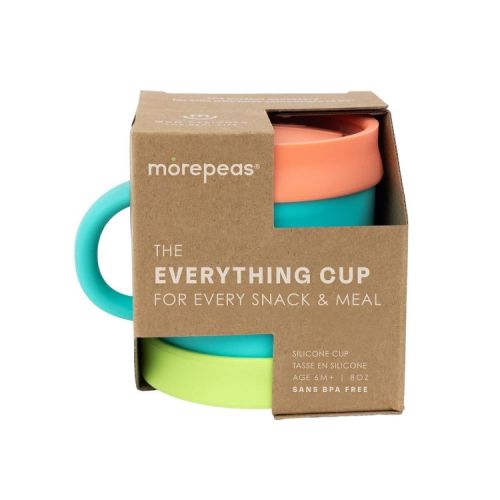 morepeas Everything Snack Cup Sherbert - Teal Green: Silicone, Latex-Free, BPA-Free, Breakproof