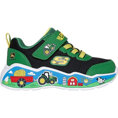 SKECHERS Toddler Boys' John Deere Play Scene Barn-Squad Buddies Shoes