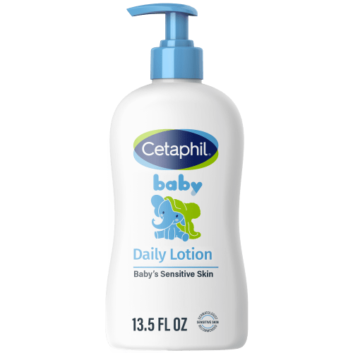 Cetaphil Baby Daily Moisturizing Lotion for Sensitive Skin with Organic Oils, 13.5 oz