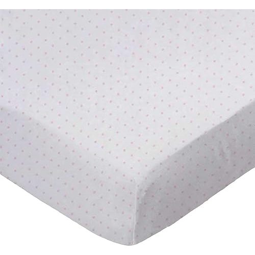 SheetWorld Fitted Baby Bassinet Sheet fits RONBEI Baby Bassinet Beside Sleeper 18 x 31, 100% Cotton Jersey, Hypoallergenic, Butter Soft, Pink Pindot, Made in USA
