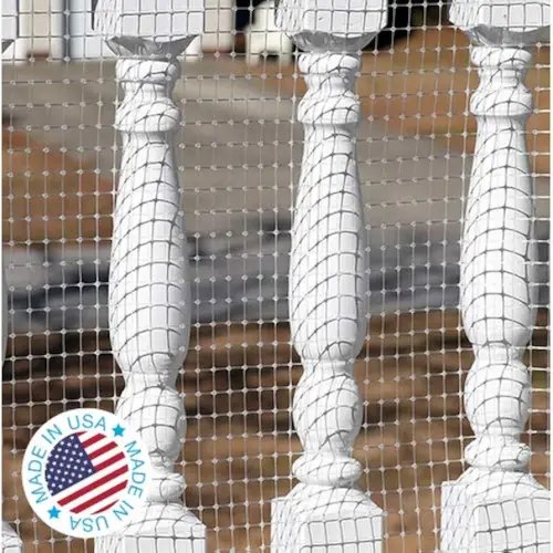 Kidkusion Deck Guard - 30' L x 38" H - Made in USA - Outdoor Balcony and Stairway Deck Rail Safety Net - Natural - Child Safety; Pet Safety; Toy Safety