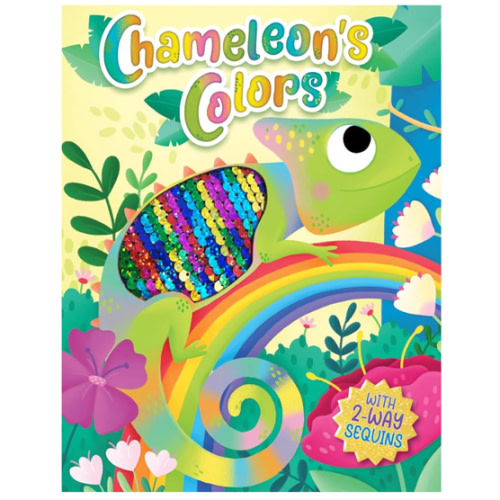 Chameleon's Colors - Children's Touch and Feel Storybook with 2-Way Sequins - Sensory Board Book