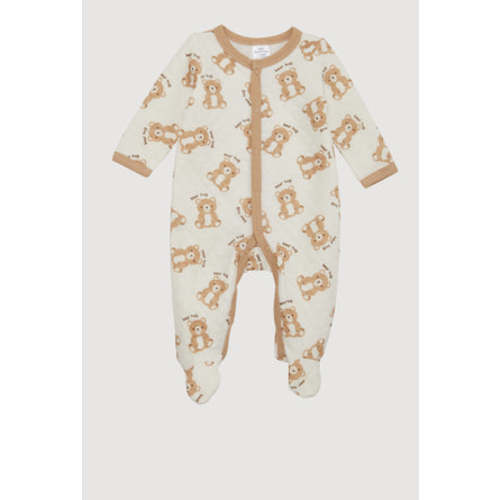 Baby Boys 0-9M Quilted Bear Hug Graphic Footed Jumpsuit