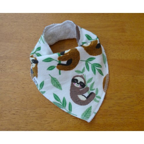 Sloth Baby Bandana Bib, 0-36 Months, Baby Bib, Sloth Baby Gift, Gender Neutral, Boy, Girl, Newborn, New Baby Gift, First Birthday Bandana