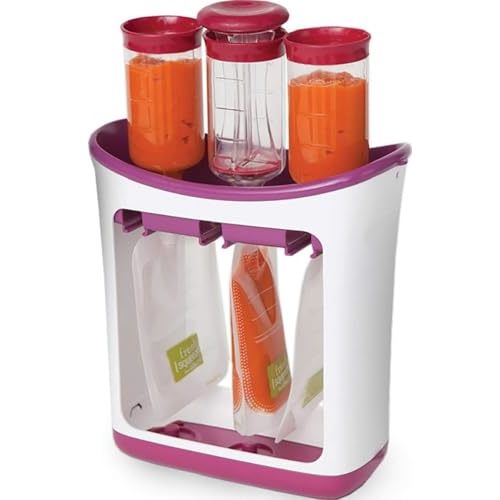 Infantino Squeeze Station, Fills 3 Pouches at Once, Purple | Baby food maker & pouch filler, Easy to use, Dishwasher safe, Homemade baby food essential