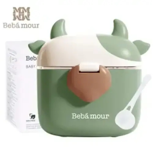 BEBAMOUR Baby Formula Dispenser, Cute Cow-Shaped 450ML Container with Scoop Leveller, BPA-Free Portable Food Storage for Travel & Newborn Snacks, Baby Items, Rubber, Newborn Baby,back to school - TikTok Shop