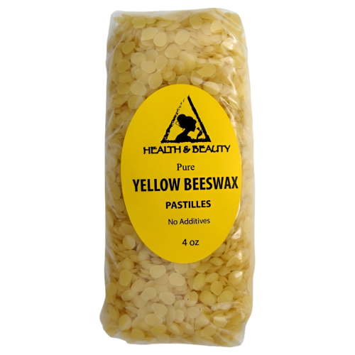 YELLOW BEESWAX BEES WAX ORGANIC PASTILLES BEARDS PREMIUM PURE by H&B OILS CENTER 4 OZ