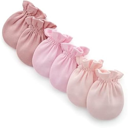 Pro Goleem Newborn Baby Mittens 100% Cotton No Scratch Soft Breathable Gloves for Boys&Girls 0-6 Months Baby Essentials