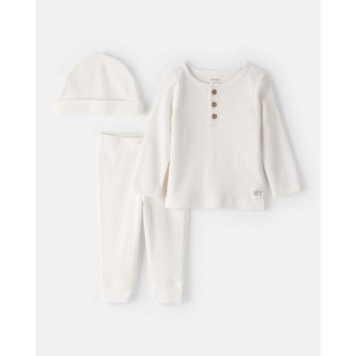 Baby 3-Piece Ribbed Outfit Set - Ivory - Carter's | Carter's