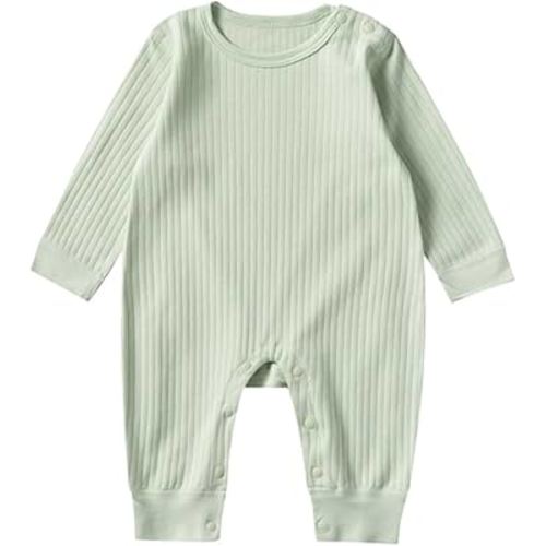 HALQAHA Baby Romper Long Sleeve Pure Cotton Unisex One Piece Jumpsuit, Newborn Clothes Soft Breathable Outfit