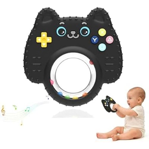Teething Toys for Baby, Rattle Ring Baby Chew Teether for 0-3-6-12 Months