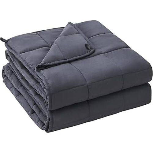 yescool Weighted Blanket for Adults (20 lbs, 60” x 80”, Grey) Cooling Heavy Blanket for Sleeping Perfect for 190-210 lbs, Queen Size Breathable Blanket with Premium Glass Bead, Machine Washable
